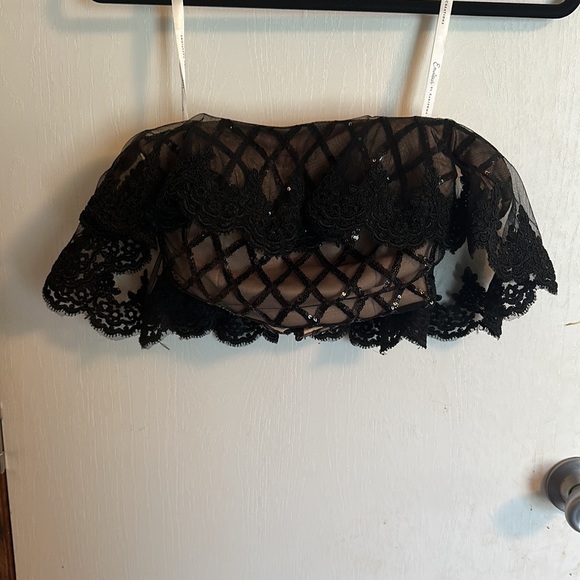 Enuious Size 0 Formal Off the Shoulder Black Dress - Picture 2 of 6